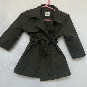 Army Green Baby Toddler Trench Coat Double Breasted Jacket 12-18 Months